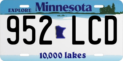 MN license plate 952LCD