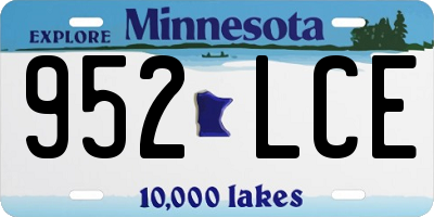 MN license plate 952LCE