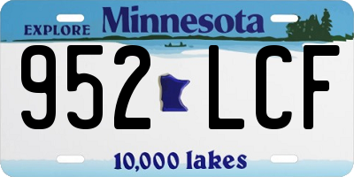 MN license plate 952LCF