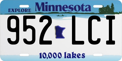 MN license plate 952LCI