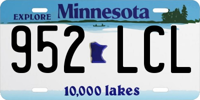 MN license plate 952LCL
