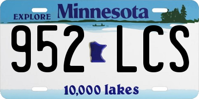MN license plate 952LCS