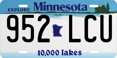 MN license plate 952LCU