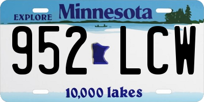 MN license plate 952LCW