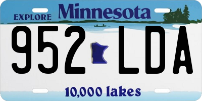 MN license plate 952LDA