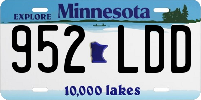 MN license plate 952LDD