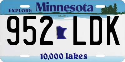 MN license plate 952LDK