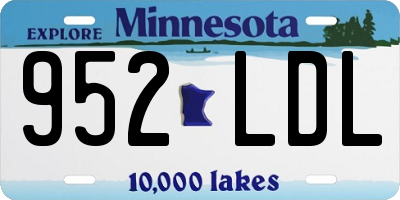 MN license plate 952LDL