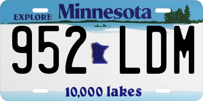 MN license plate 952LDM