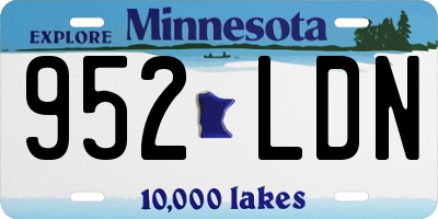 MN license plate 952LDN