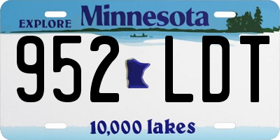 MN license plate 952LDT