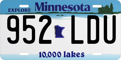 MN license plate 952LDU