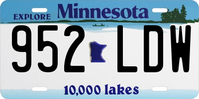 MN license plate 952LDW