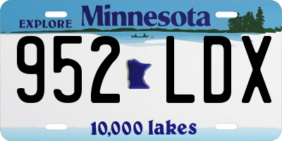 MN license plate 952LDX