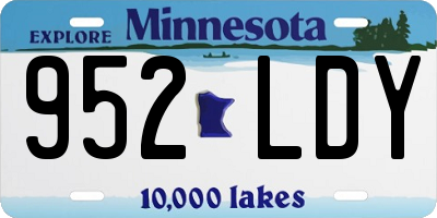 MN license plate 952LDY