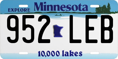 MN license plate 952LEB