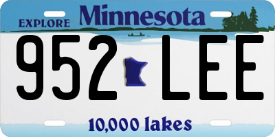 MN license plate 952LEE