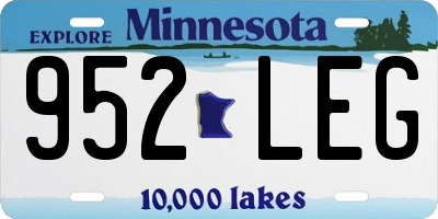 MN license plate 952LEG