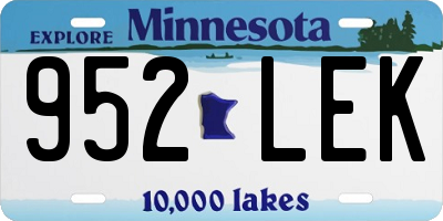 MN license plate 952LEK