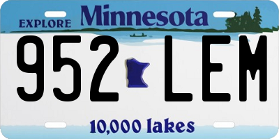 MN license plate 952LEM