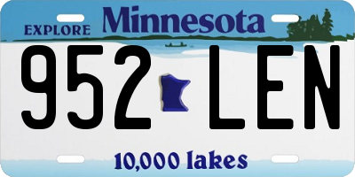 MN license plate 952LEN