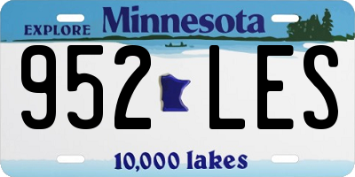 MN license plate 952LES