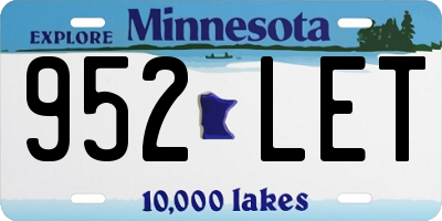 MN license plate 952LET