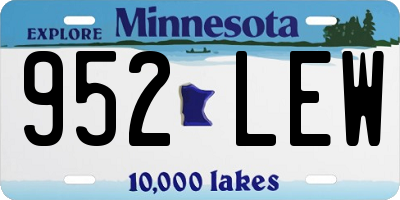 MN license plate 952LEW
