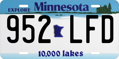 MN license plate 952LFD