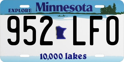 MN license plate 952LFO