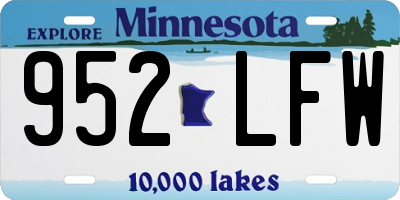 MN license plate 952LFW