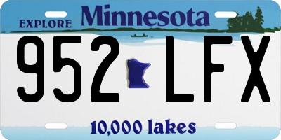MN license plate 952LFX