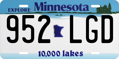 MN license plate 952LGD