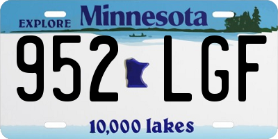 MN license plate 952LGF