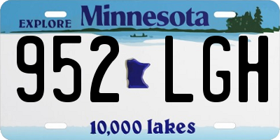 MN license plate 952LGH
