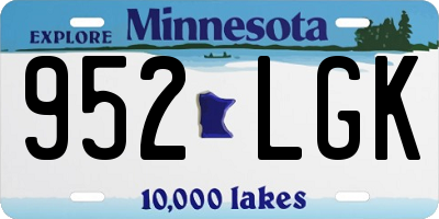 MN license plate 952LGK
