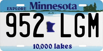 MN license plate 952LGM