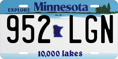 MN license plate 952LGN
