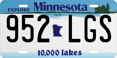 MN license plate 952LGS