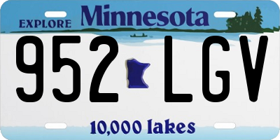 MN license plate 952LGV