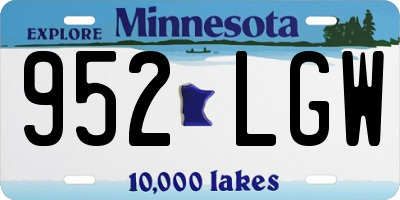 MN license plate 952LGW