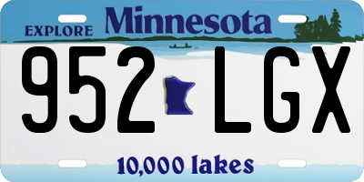 MN license plate 952LGX