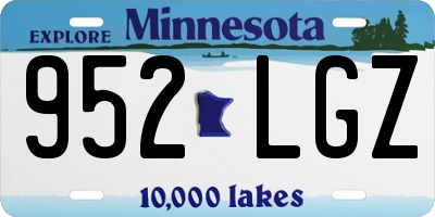 MN license plate 952LGZ
