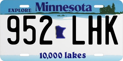 MN license plate 952LHK