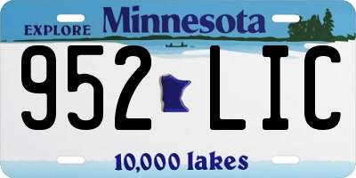 MN license plate 952LIC