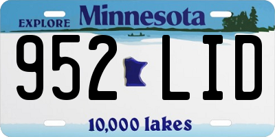 MN license plate 952LID