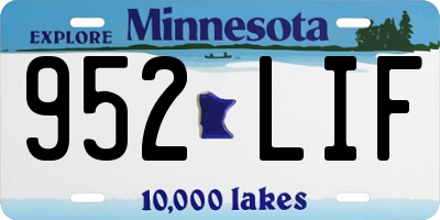 MN license plate 952LIF