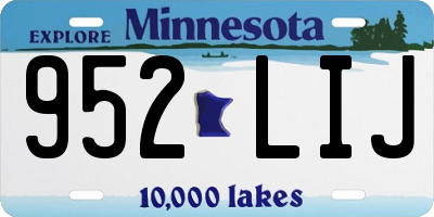 MN license plate 952LIJ