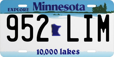 MN license plate 952LIM