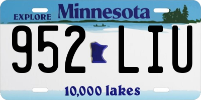 MN license plate 952LIU